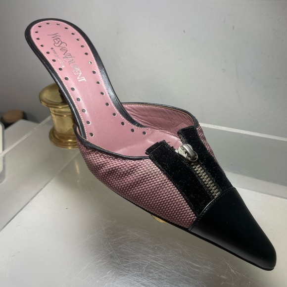 Saint Laurent YSL mule kiten heels shoes sz 38 - Picture 5 of 15